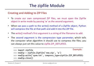 Python Programming ADP VTU CSE 18CS55 Module 3 Chapter 9 | PDF
