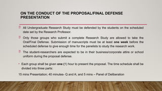 Comprehensive Guidelines for Student Research Preparation and Defense ...