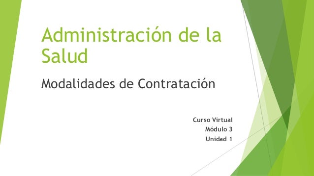 Modalidades de contratación en salud