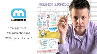 “Management is
5% instruction and
95% communication.”
 