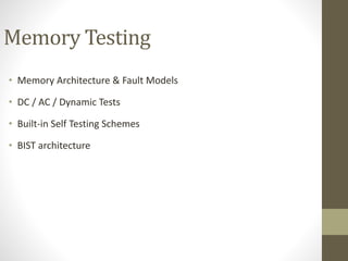 Memory and Processor Testing | PPT