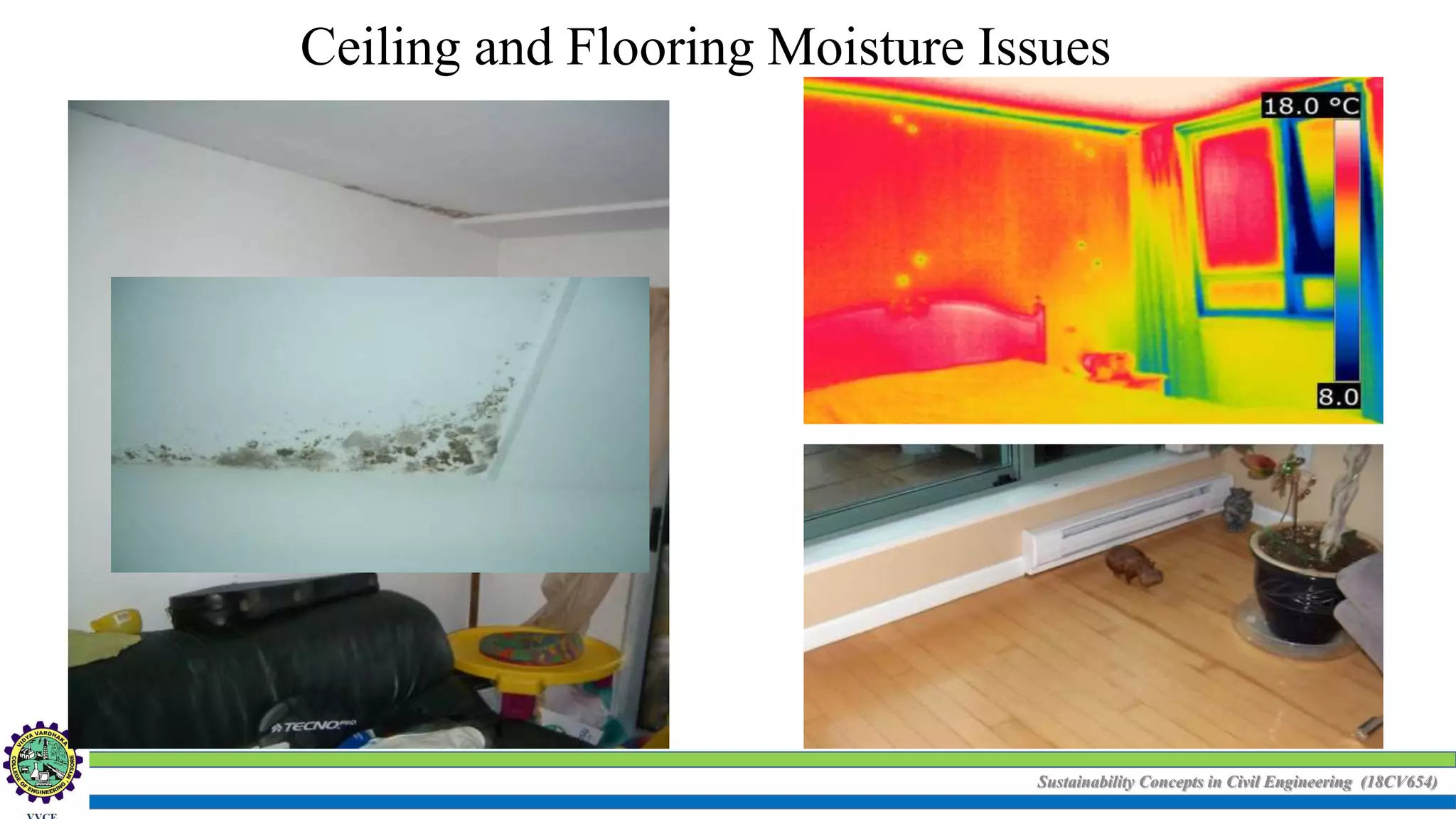 Sustainability Concepts in Civil Engineering (18CV654)
Ceiling and Flooring Moisture Issues
 