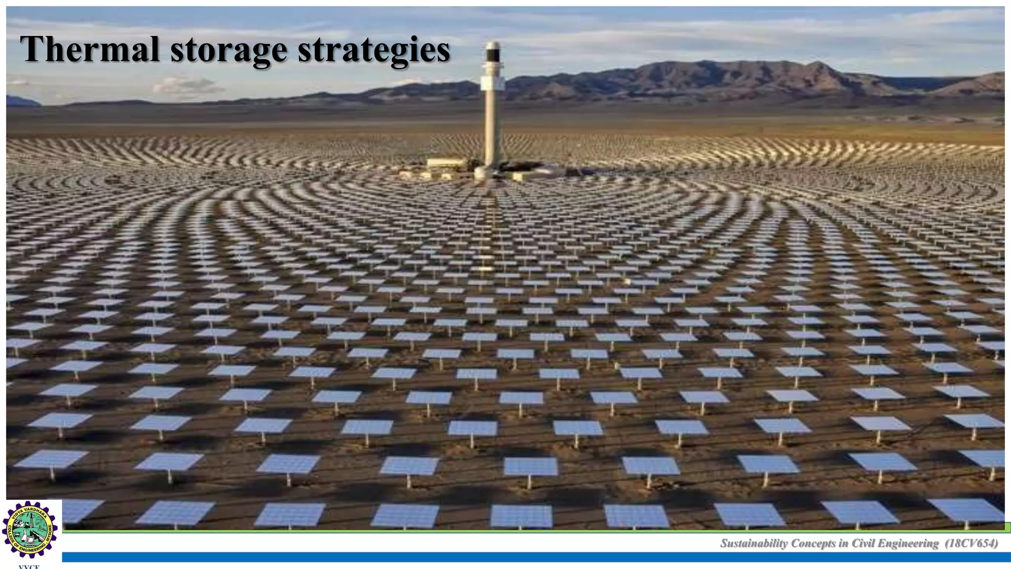 Sustainability Concepts in Civil Engineering (18CV654)
Thermal storage strategies
 