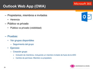 Curso_Microsoft_365_avanzado_UDC_Carlos_Escudero | PDF
