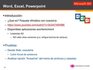 Curso_Microsoft_365_avanzado_UDC_Carlos_Escudero | PDF