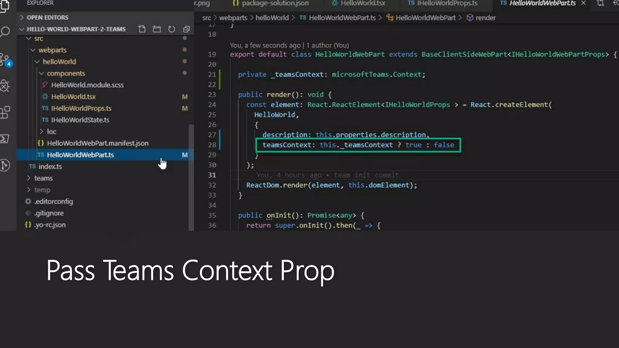 Pass Teams Context Prop
 