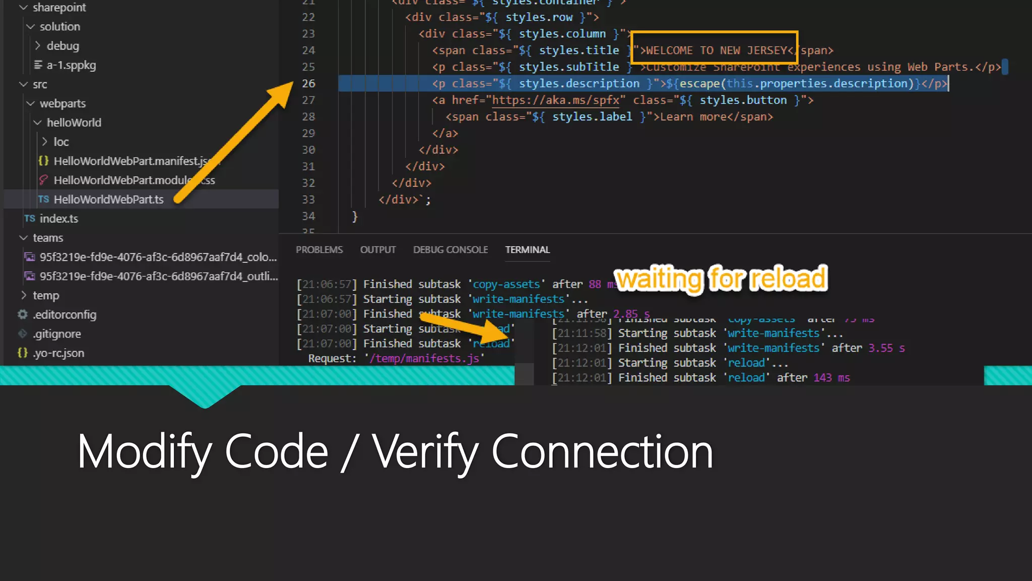 Modify Code / Verify Connection
 