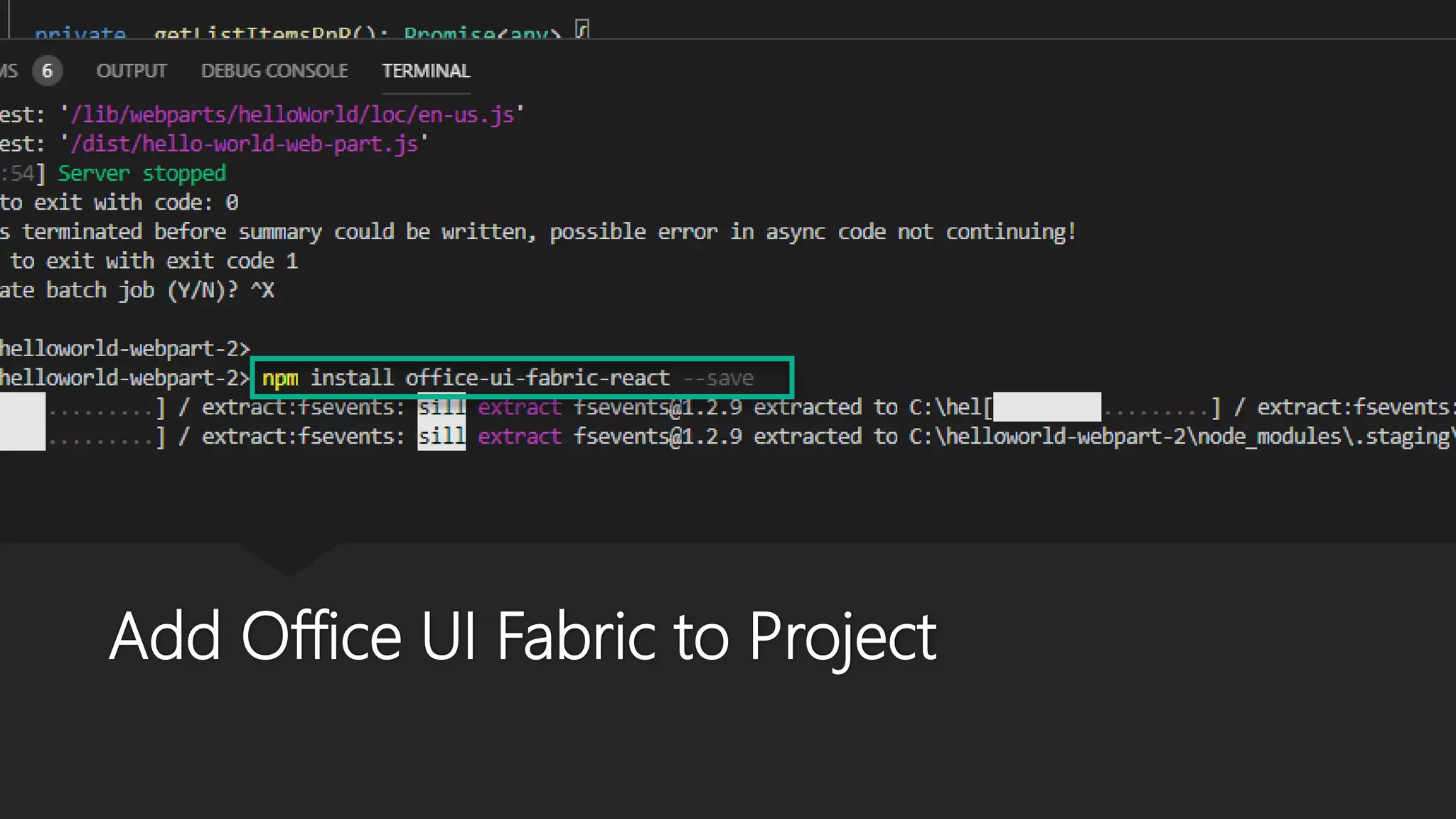 Add Office UI Fabric to Project
 