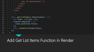 Add Get List Items Function in Render
 