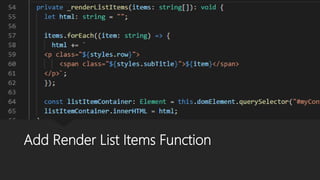 Add Render List Items Function
 