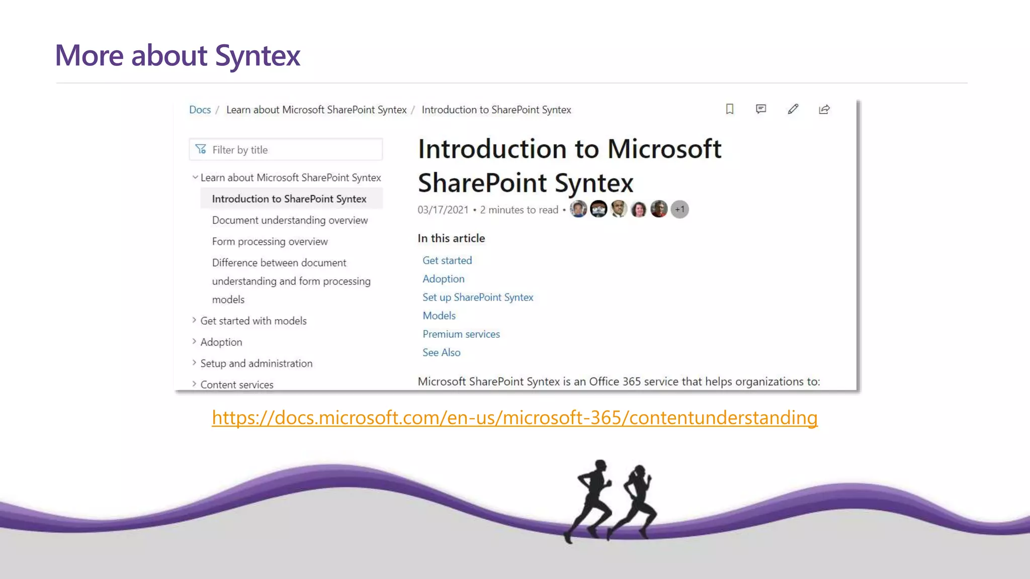 More about Syntex
https://docs.microsoft.com/en-us/microsoft-365/contentunderstanding
 