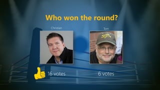 Who won the round?
16 votes 6 votes
Christian Tom
 