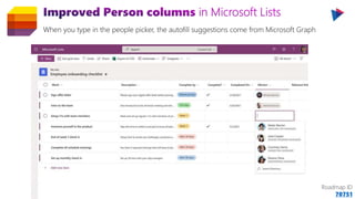 When you type in the people picker, the autofill suggestions come from Microsoft Graph
Roadmap ID
70751
 