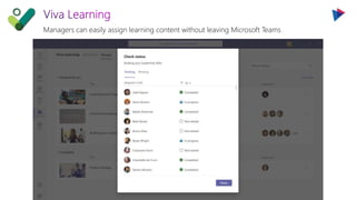 Managers can easily assign learning content without leaving Microsoft Teams
 