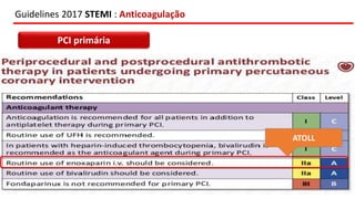 Guidelines 2017 STEMI : Anticoagulação
PCI primária
ATOLL
 