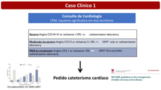 Caso Clínico 1
Consulta de Cardiologia
CPM: isquemia significativa em dois territórios
Pedido cateterismo cardíaco
Circulation2003;107:2900–2907
 