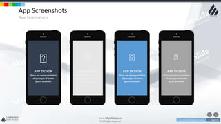 w w w . D o m a i n . c o m Page 125
www.MainSlide.com
© All Rights Reserved.
Confidential
App Screenshots
App Screenshots
APP DESIGN
There are many variations
of passages of lorem
ipsum available
APP DESIGN
There are many variations
of passages of lorem
ipsum available
APP DESIGN
There are many variations
of passages of lorem
ipsum available
APP DESIGN
There are many variations
of passages of lorem
ipsum available
 