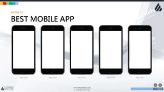 w w w . D o m a i n . c o m Page 89
www.MainSlide.com
© All Rights Reserved.
Confidential
PHONE 24
BEST MOBILE APP
App One App One App One App One App One
 
