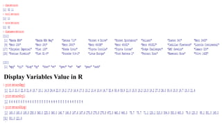 Display Variables Value in R
 