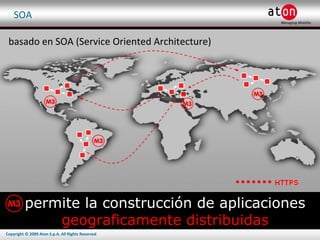 SOA permite la construcción de aplicaciones  geograficamente distribuidas basado en SOA (Service Oriented Architecture) 