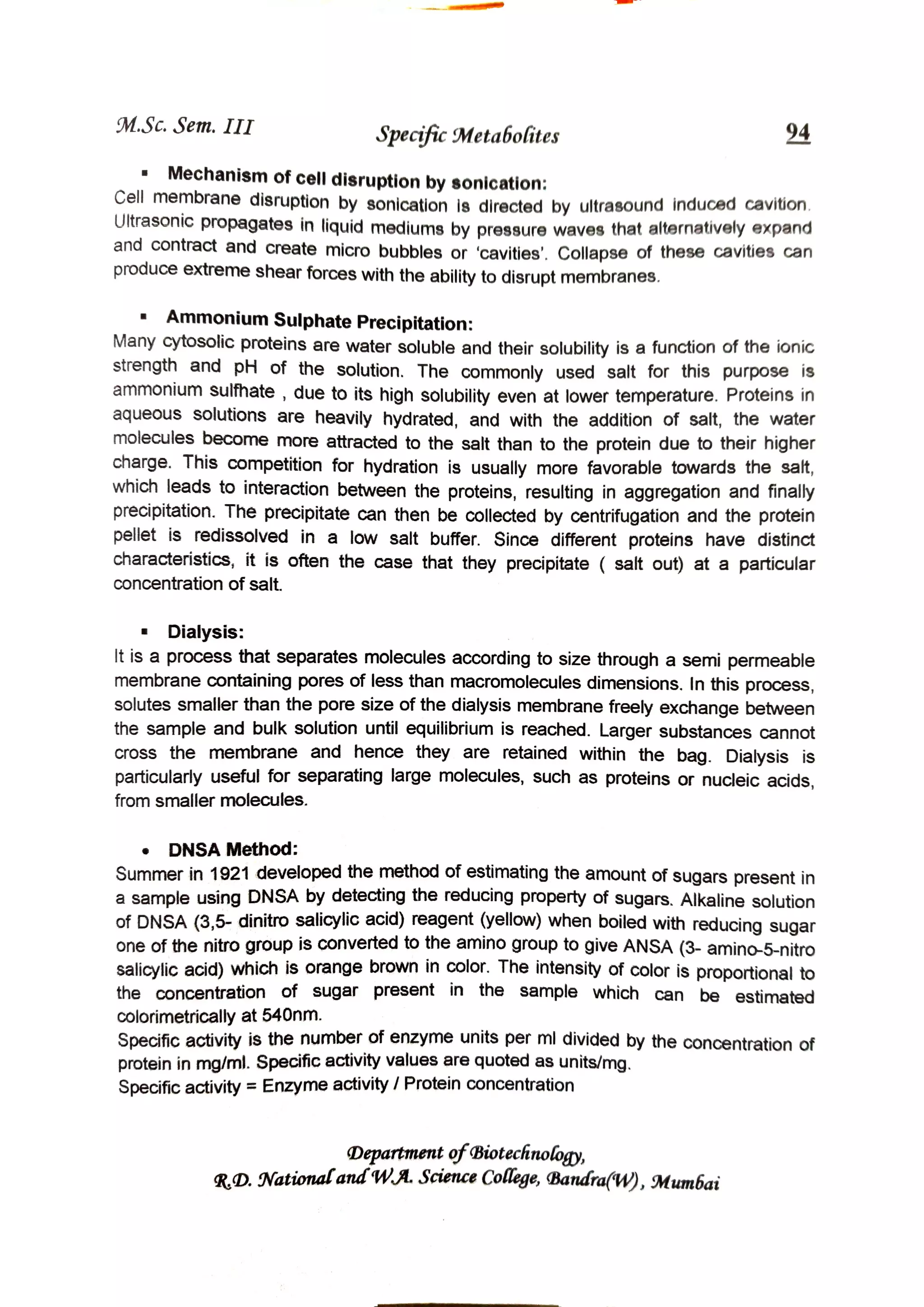 M3-Identification of Specific Metabolite