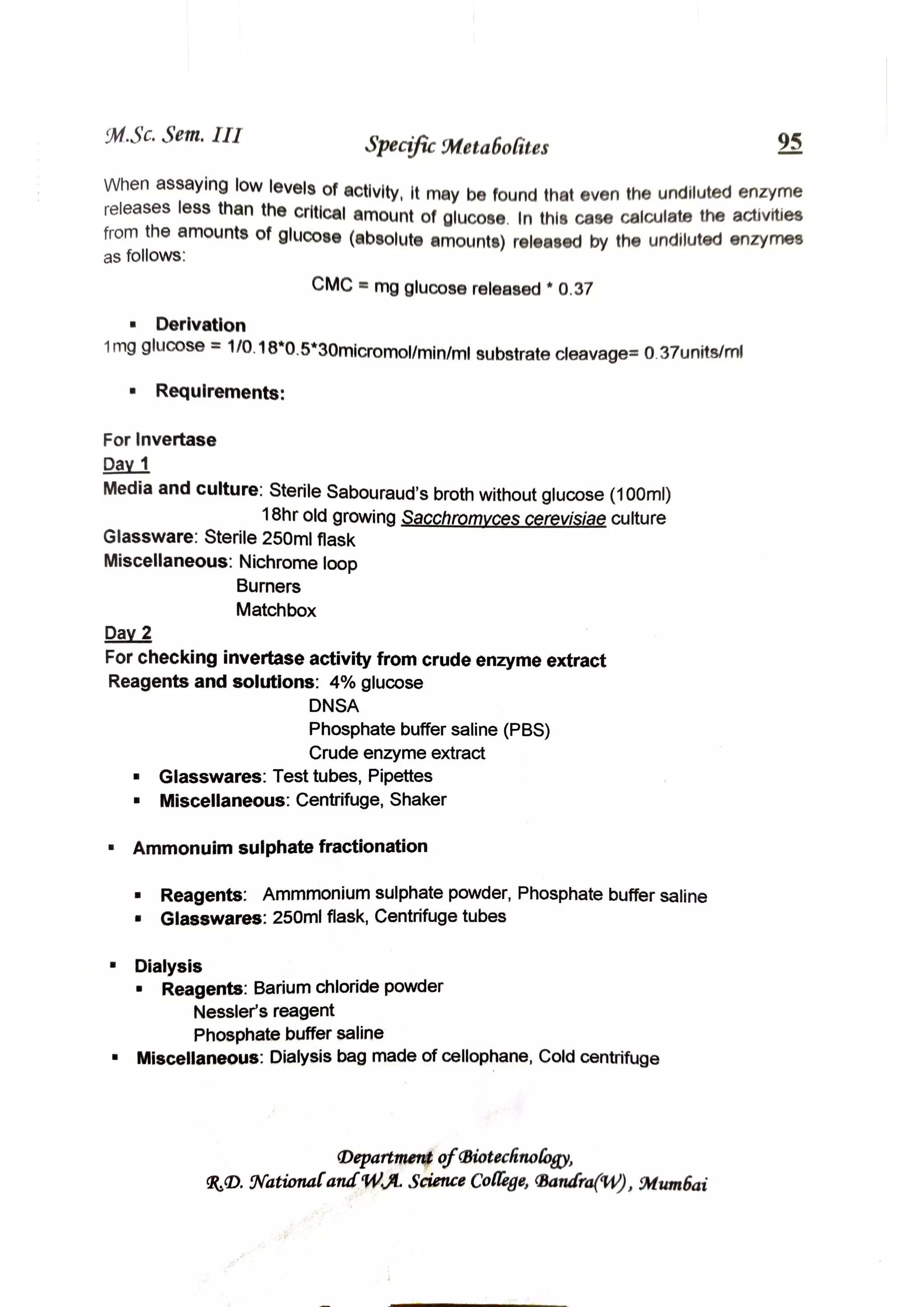M3-Identification of Specific Metabolite