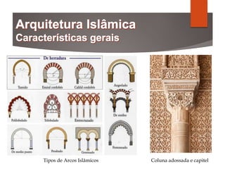 Tipos de Arcos Islâmicos Coluna adossada e capitel
 