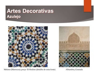 Meknes (Marrocos); praça El-Hedine (detalhe de uma fonte) Alhambra, Granada
 