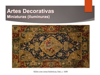 Kilim com cenas históricas, Irão, c. 1600
 