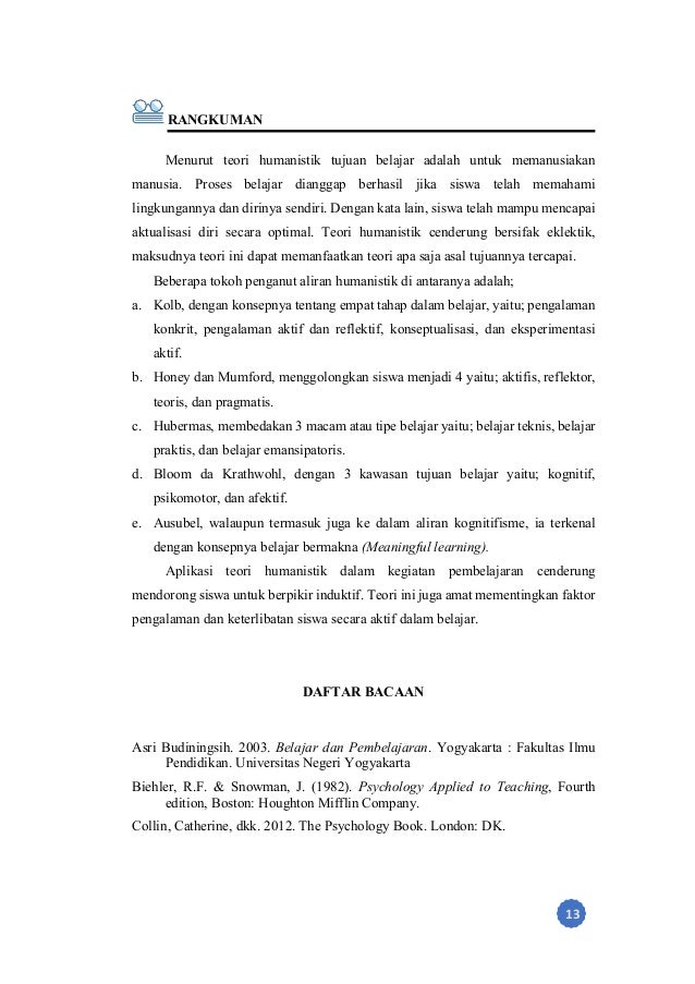 Teori Belajar Humanistik dan Penerapannya dalam Pembelajaran