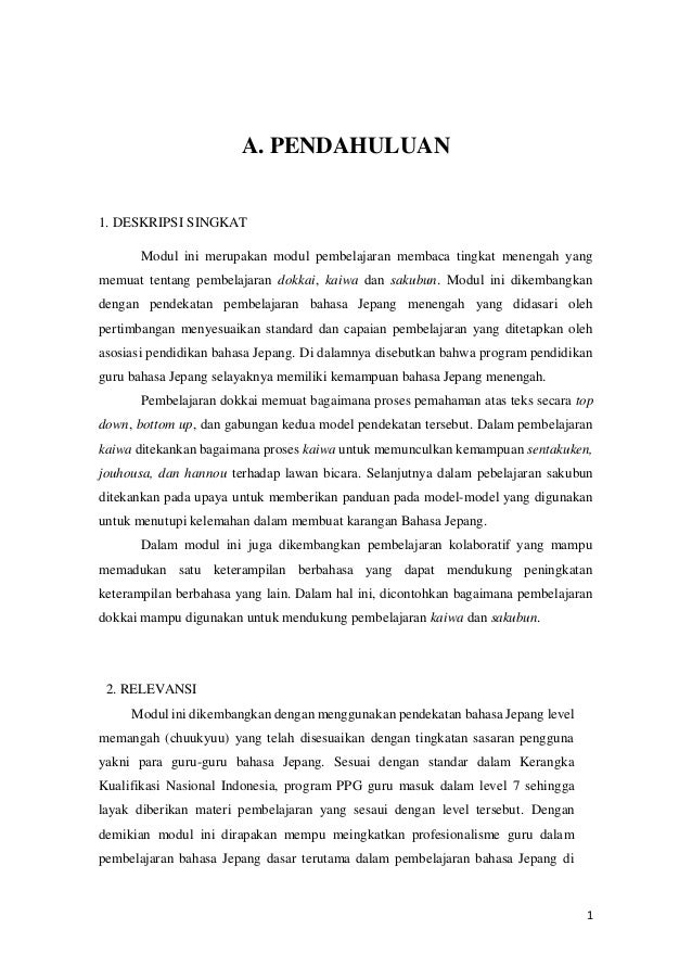 Materi M3kb4 Pengajaran Dokkai Kaiwa Dan Sakubun