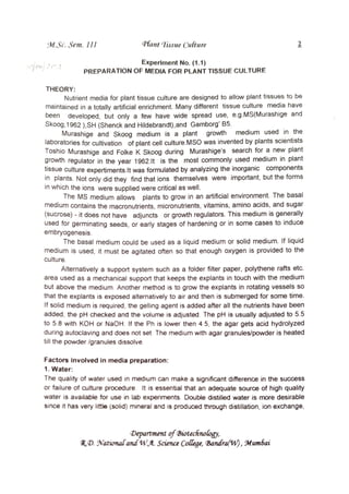 M3-Plant Tissue Culture