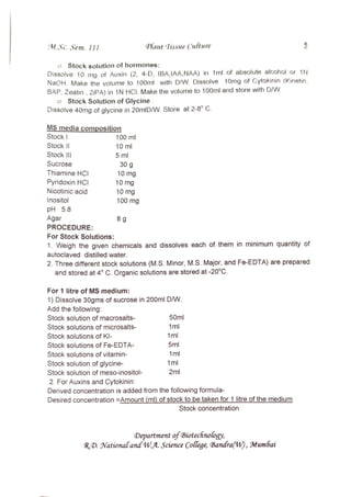 M3-Plant Tissue Culture