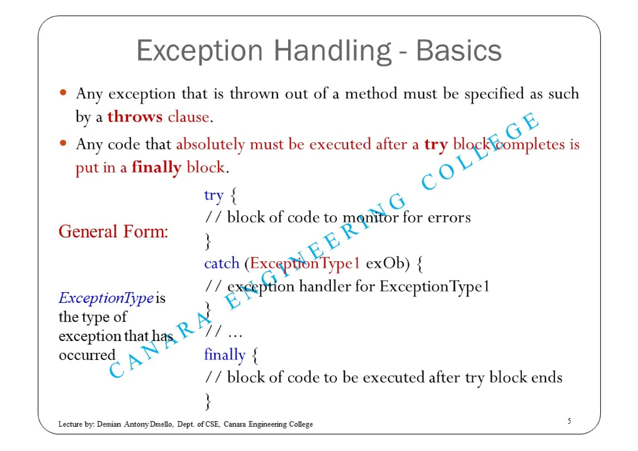Exception Handling in JAVA | PPT