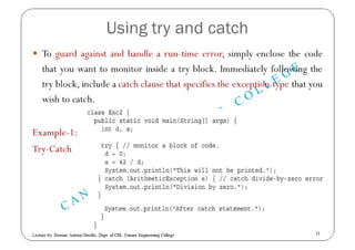 Exception Handling in JAVA | PDF