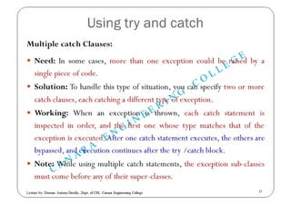 Exception Handling in JAVA | PDF