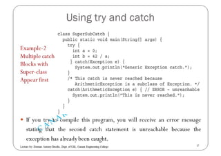 Exception Handling in JAVA | PDF