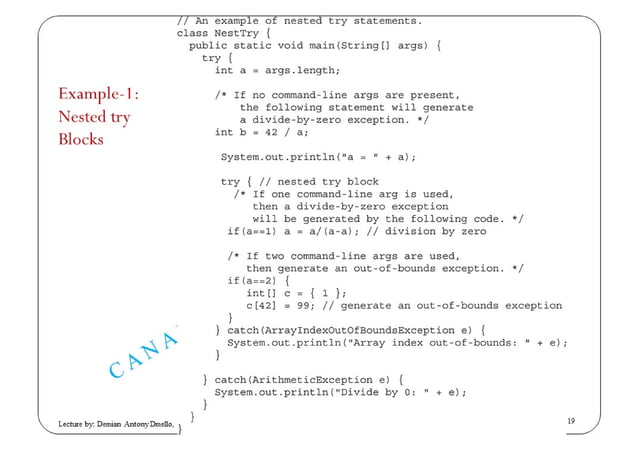 Exception Handling in JAVA | PDF | Programming Languages | Computing