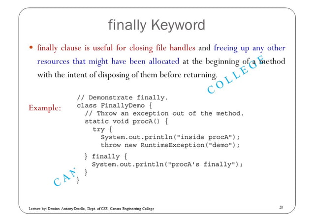 Exception Handling in JAVA | PDF