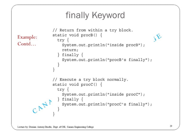 Exception Handling in JAVA | PDF