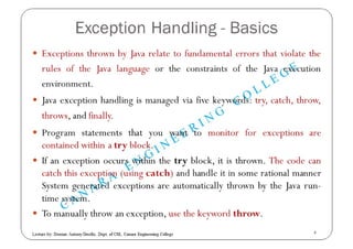 Exception Handling in JAVA | PDF