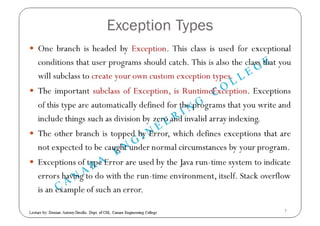 Exception Handling in JAVA | PDF