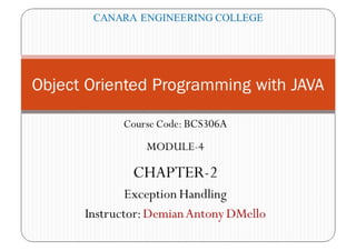 Exception Handling in JAVA