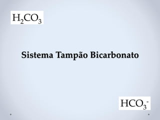 Sistema Tampão Bicarbonato
H2CO3
HCO3
-
 