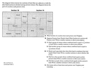 Fraction work example:
Bits and Pieces II,
connected math 2
 