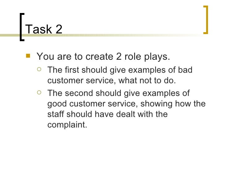 give example of good customer service