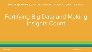 NOV 2-4, 2016
Fortifying Big Data and Making
Insights Count
 