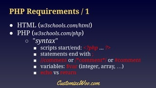 WooCommerce: Intro to PHP | PDF