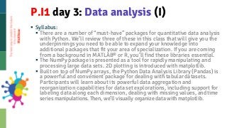 § Syllabus:
§ There are a number of “must-have” packages for quantitative data analysis
with Python. We’ll review three of...