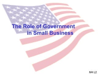 The Role of Government  in Small Business M4 L2 